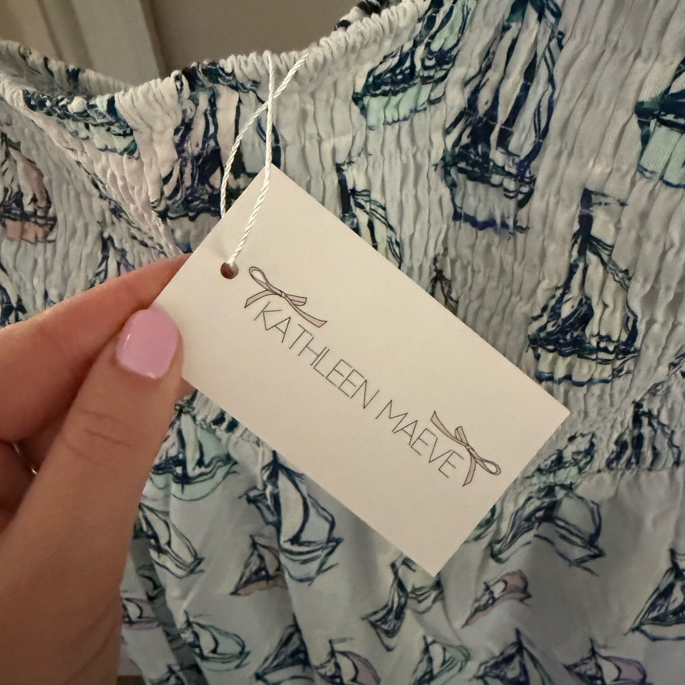 Linen Blend Maxi with Sailboat Print - Picture 2 of 3
